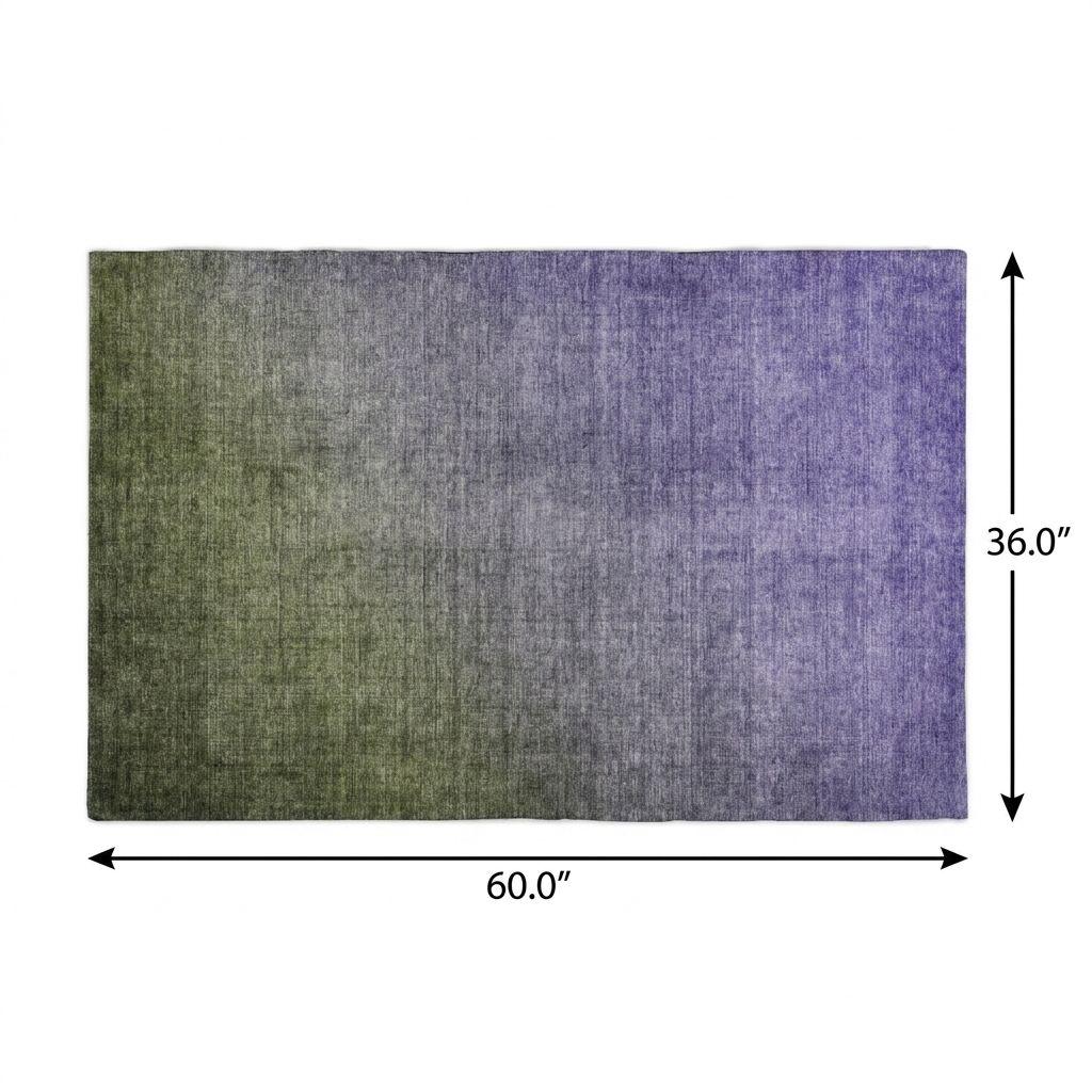3' X 5' Olive Green And Gray Ombre Shag Washable Area Rug With UV Protection - HomeRoots - Flyclothing LLC