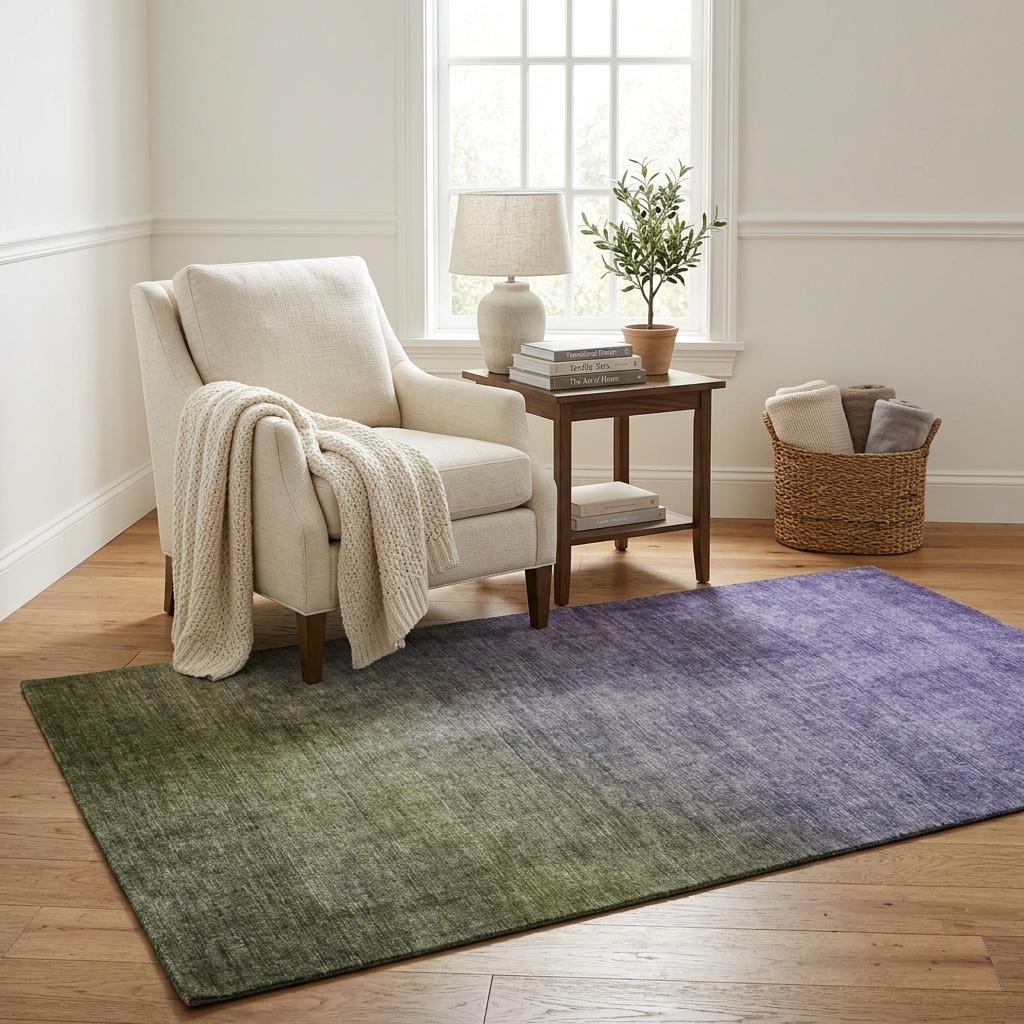 5' X 8' Olive Green And Gray Ombre Shag Washable Area Rug With UV Protection - HomeRoots - Flyclothing LLC
