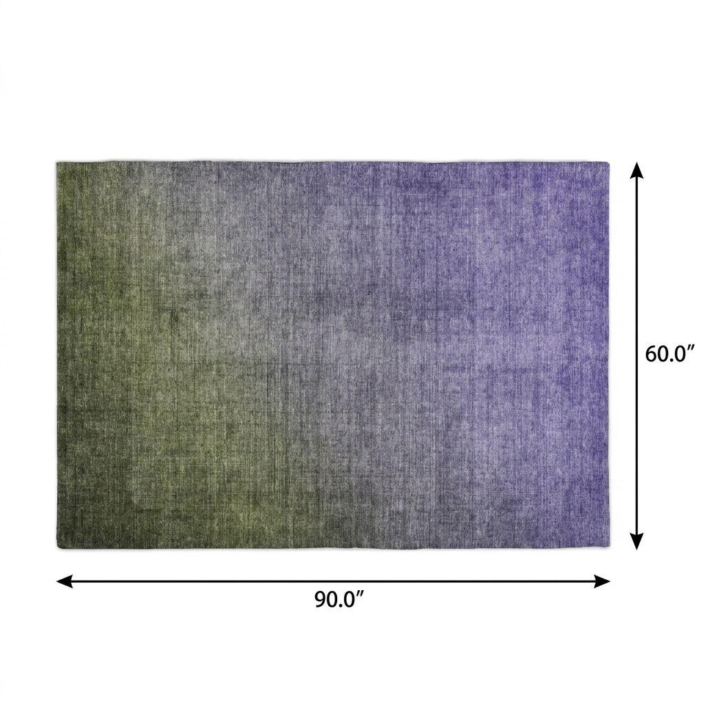 5' X 8' Olive Green And Gray Ombre Shag Washable Area Rug With UV Protection - HomeRoots - Flyclothing LLC