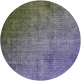 8' Olive Green And Gray Ombre Shag Washable Round Rug With UV Protection - HomeRoots - Flyclothing LLC