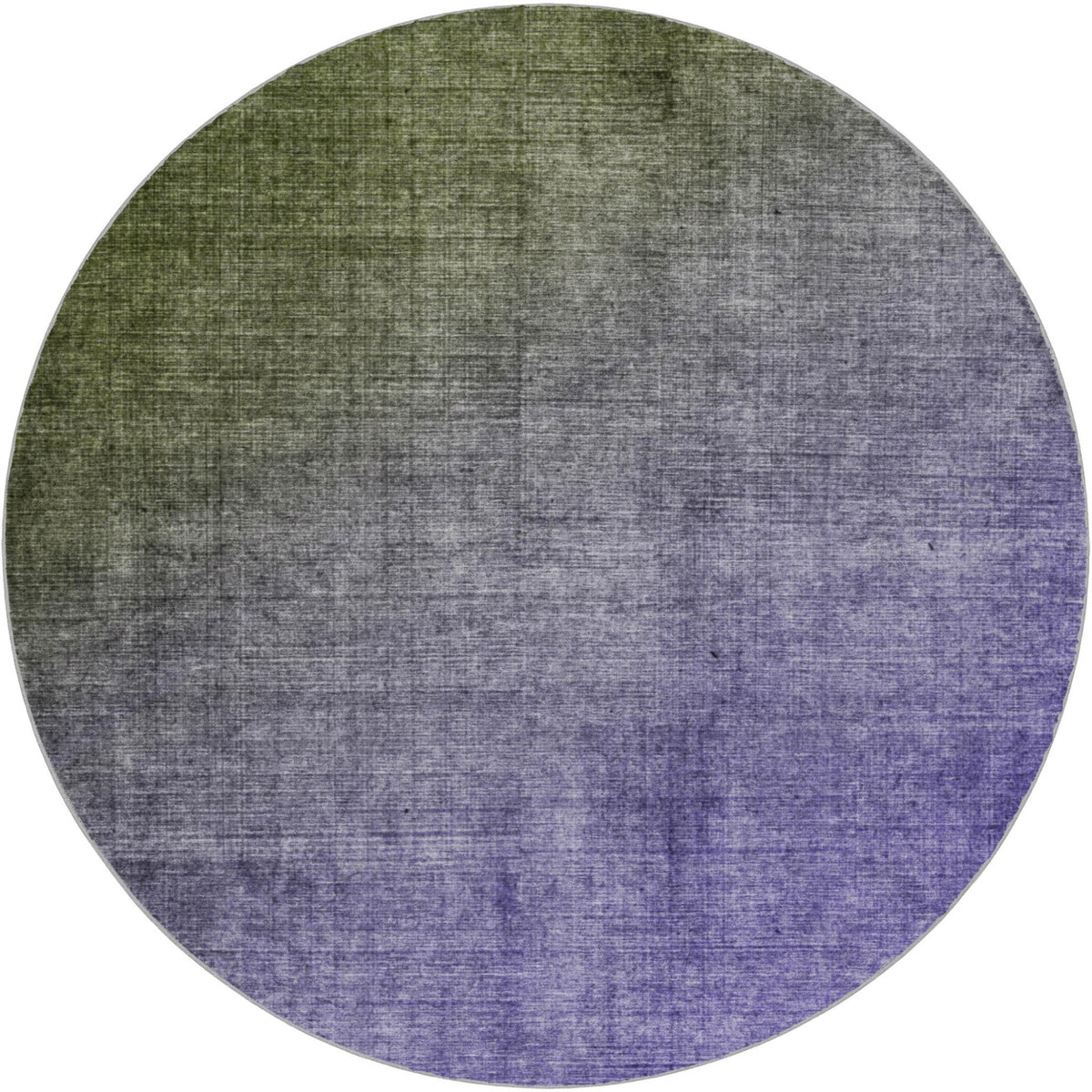 8' Olive Green And Gray Ombre Shag Washable Round Rug With UV Protection - HomeRoots - Flyclothing LLC