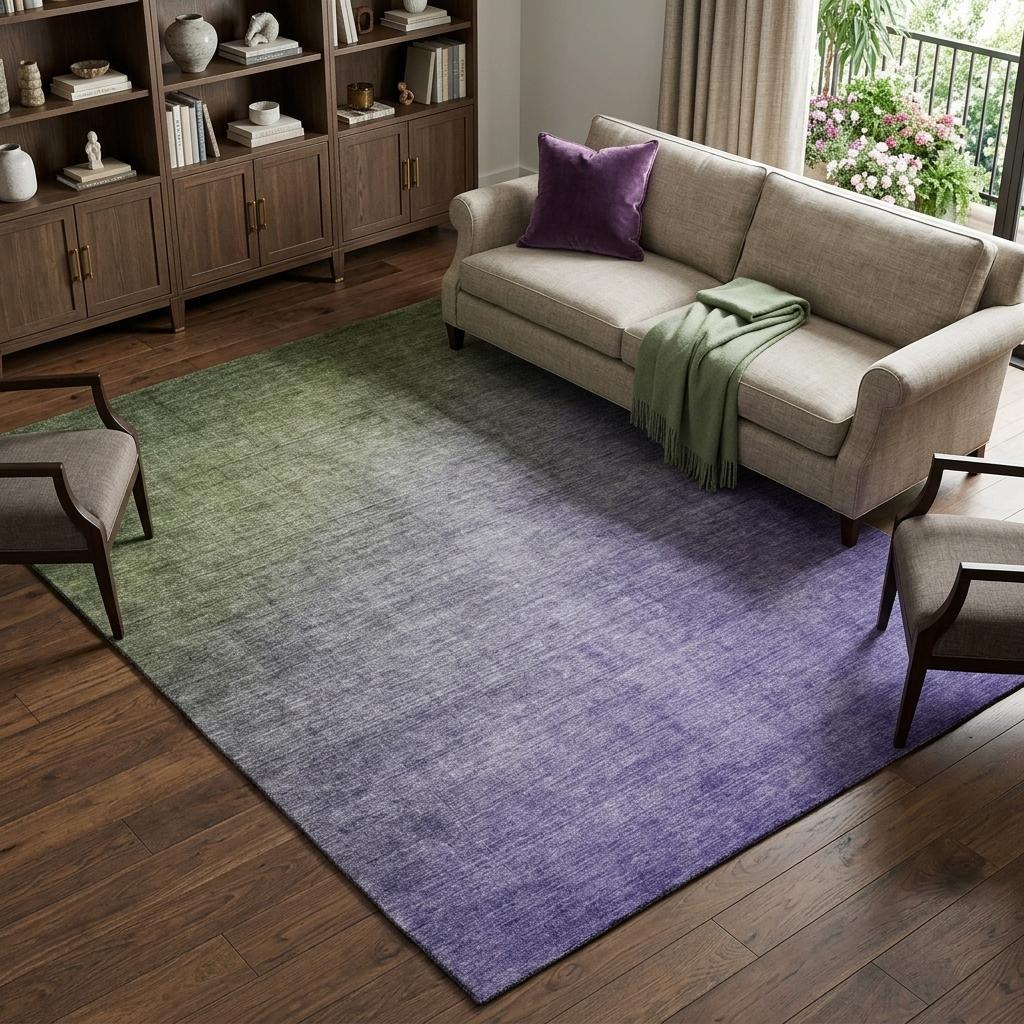 8' X 10' Olive Green And Gray Ombre Shag Washable Area Rug With UV Protection - HomeRoots - Flyclothing LLC