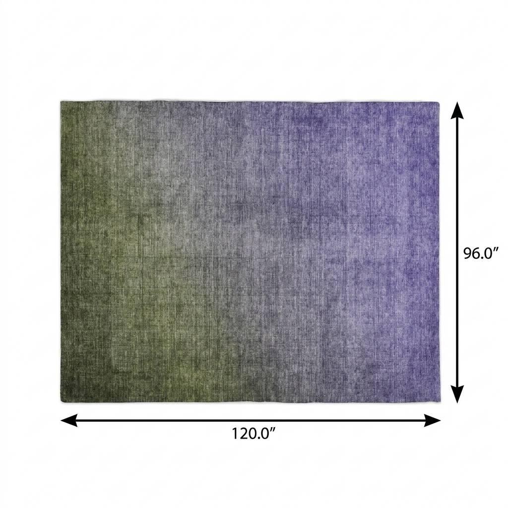 8' X 10' Olive Green And Gray Ombre Shag Washable Area Rug With UV Protection - HomeRoots - Flyclothing LLC