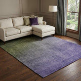9' X 12' Olive Green And Gray Ombre Shag Washable Area Rug With UV Protection - HomeRoots - Flyclothing LLC