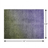 9' X 12' Olive Green And Gray Ombre Shag Washable Area Rug With UV Protection - HomeRoots - Flyclothing LLC