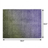 10' X 14' Olive Green And Gray Ombre Shag Washable Area Rug With UV Protection - HomeRoots - Flyclothing LLC