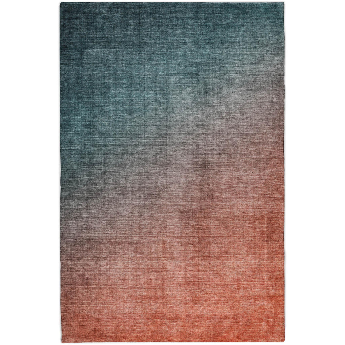 5' X 8' Teal And Gray Ombre Shag Washable Area Rug With UV Protection - HomeRoots - Flyclothing LLC