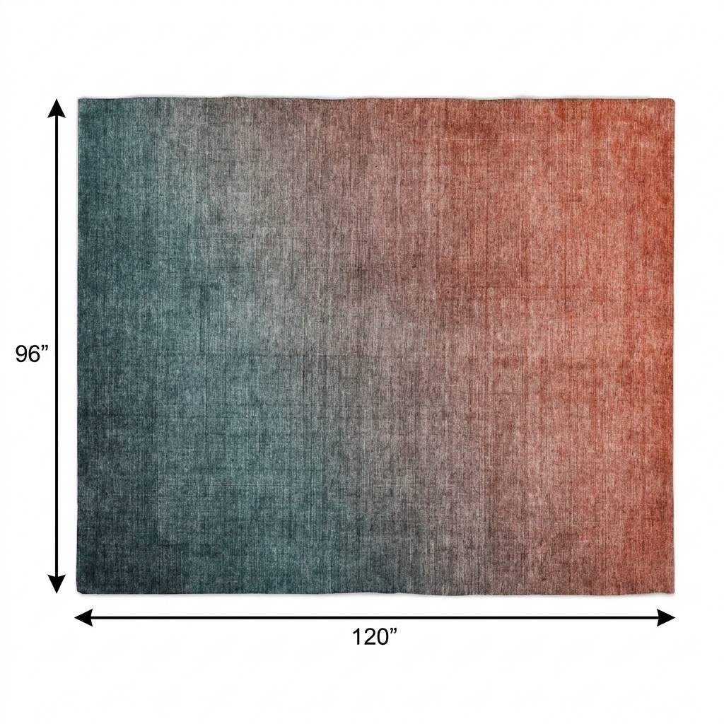 8' X 10' Teal And Gray Ombre Shag Washable Area Rug With UV Protection - HomeRoots - Flyclothing LLC