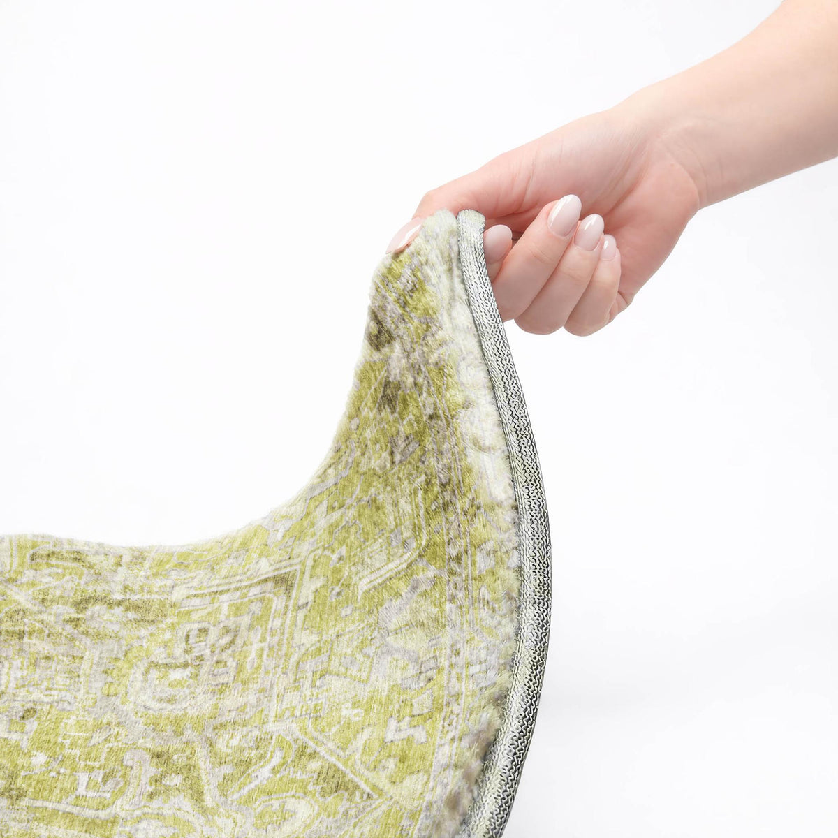 3' X 5' Green And Gray Oriental Shag Washable Area Rug With UV Protection - HomeRoots - Flyclothing LLC