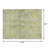 8' X 10' Green And Gray Oriental Shag Washable Area Rug With UV Protection - HomeRoots - Flyclothing LLC