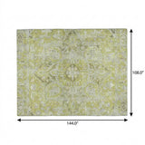 9' X 12' Green And Gray Oriental Shag Washable Area Rug With UV Protection - HomeRoots - Flyclothing LLC