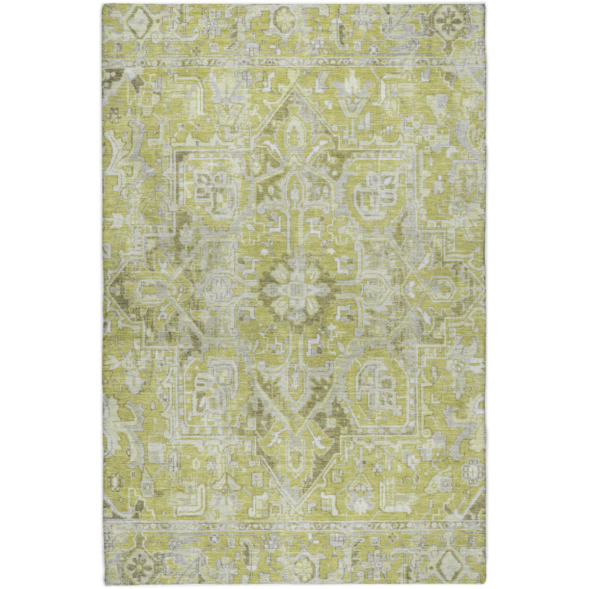10' X 14' Green And Gray Oriental Shag Washable Area Rug With UV Protection - HomeRoots - Flyclothing LLC
