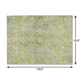 10' X 14' Green And Gray Oriental Shag Washable Area Rug With UV Protection - HomeRoots - Flyclothing LLC