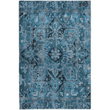 5' X 8' Blue And Denim Blue Oriental Shag Washable Area Rug With UV Protection - HomeRoots - Flyclothing LLC