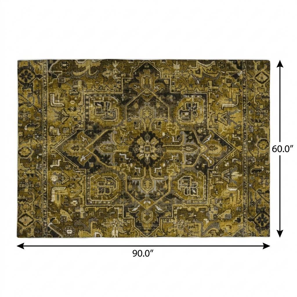 5' X 8' Brown And Chocolate Oriental Shag Washable Area Rug With UV Protection - HomeRoots - Flyclothing LLC