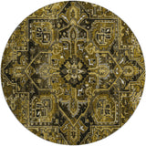 8' Brown And Chocolate Oriental Shag Washable Round Rug With UV Protection - HomeRoots - Flyclothing LLC