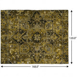 10' X 14' Brown And Chocolate Oriental Shag Washable Area Rug With UV Protection - HomeRoots - Flyclothing LLC