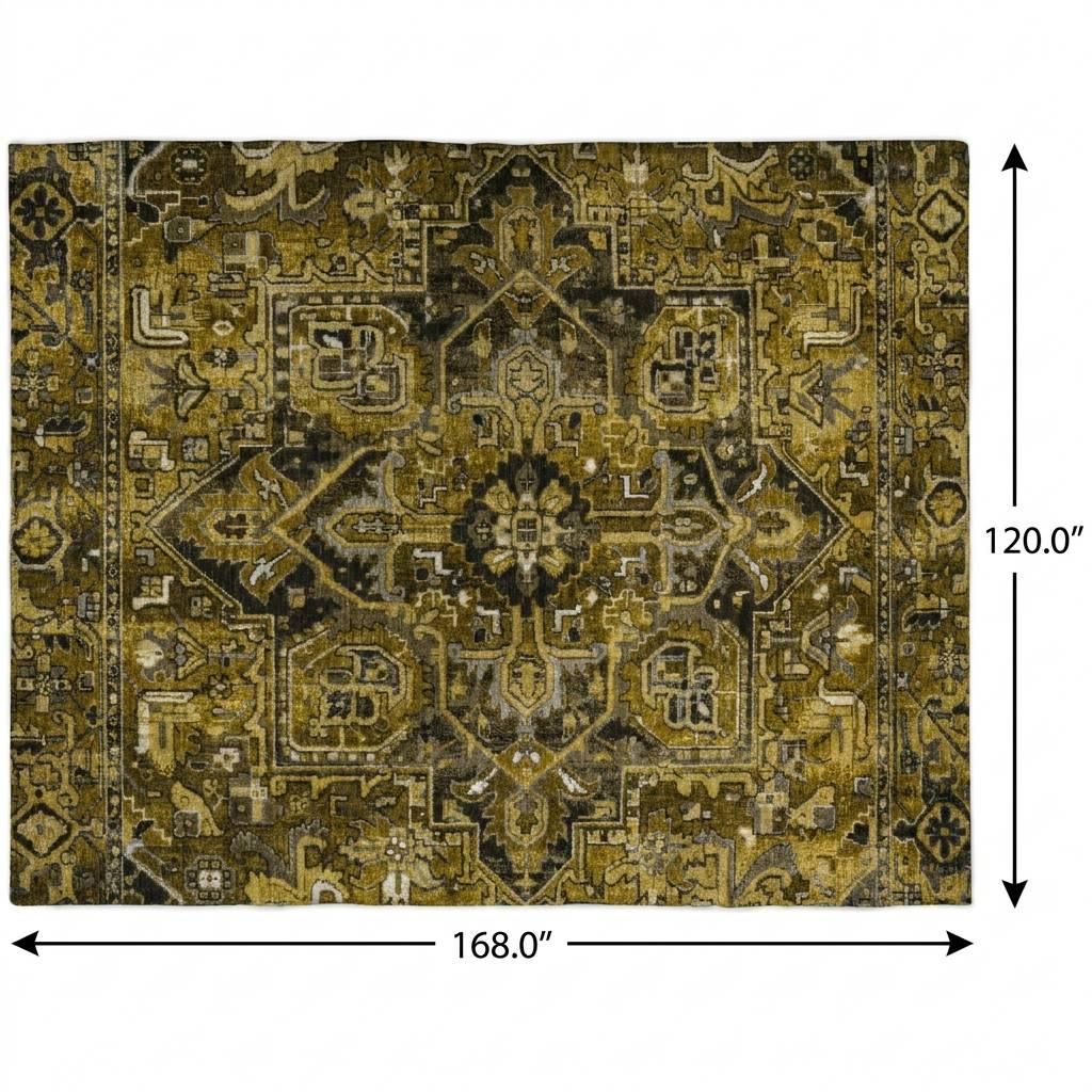 10' X 14' Brown And Chocolate Oriental Shag Washable Area Rug With UV Protection - HomeRoots - Flyclothing LLC