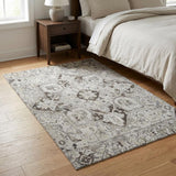 3' X 5' Ivory And Cream Oriental Shag Washable Area Rug With UV Protection - HomeRoots - Flyclothing LLC