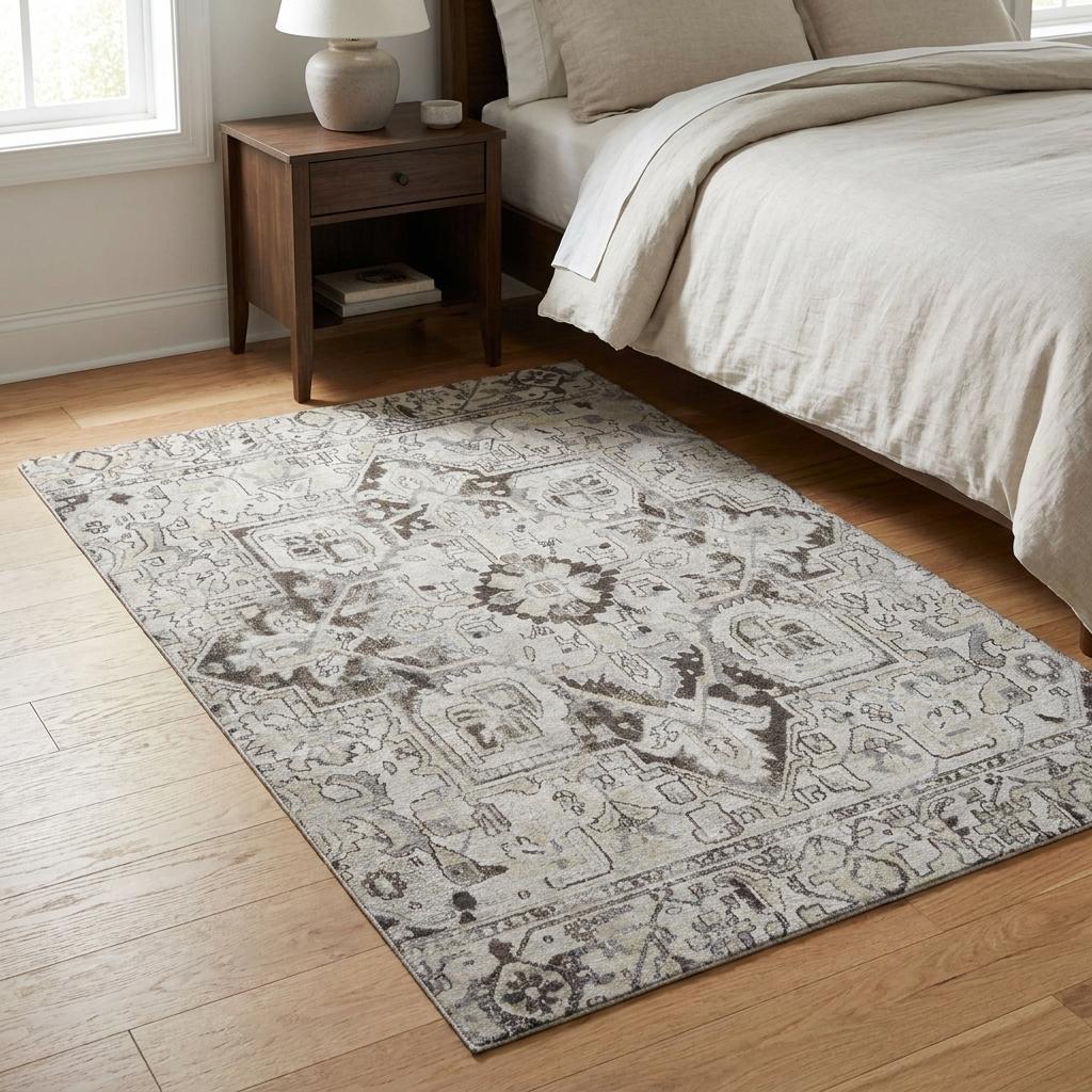 3' X 5' Ivory And Cream Oriental Shag Washable Area Rug With UV Protection - HomeRoots - Flyclothing LLC