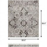 3' X 5' Ivory And Cream Oriental Shag Washable Area Rug With UV Protection - HomeRoots - Flyclothing LLC