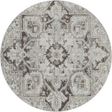 8' Ivory And Cream Oriental Shag Washable Round Rug With UV Protection - HomeRoots - Flyclothing LLC
