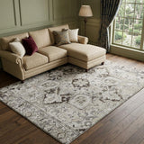 10' X 14' Ivory And Cream Oriental Shag Washable Area Rug With UV Protection - HomeRoots - Flyclothing LLC