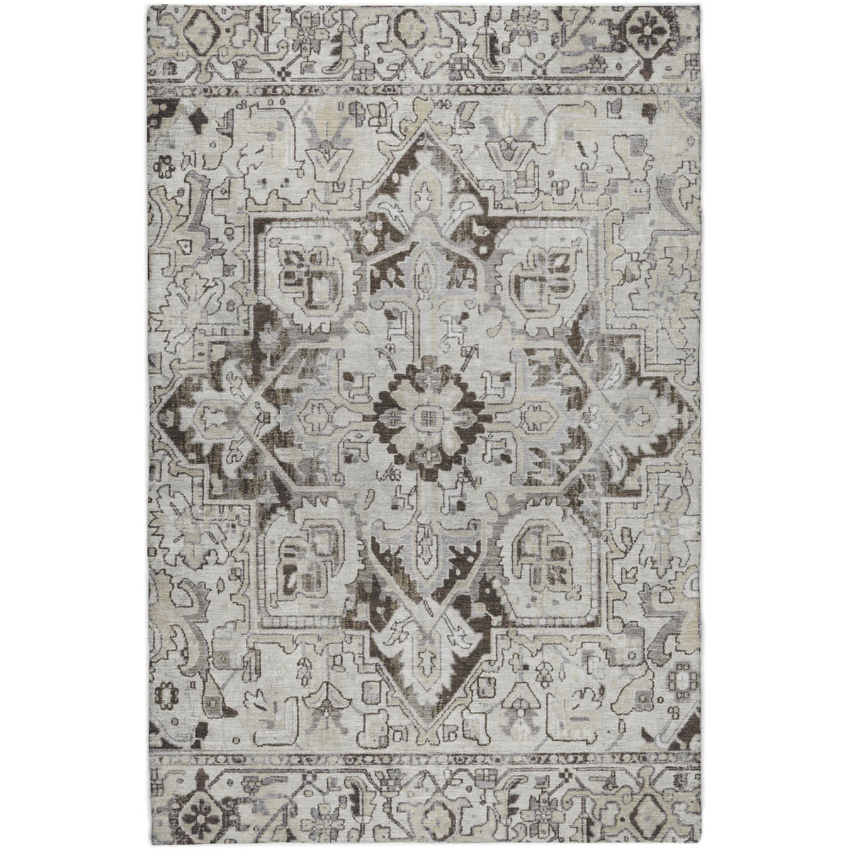 10' X 14' Ivory And Cream Oriental Shag Washable Area Rug With UV Protection - HomeRoots - Flyclothing LLC