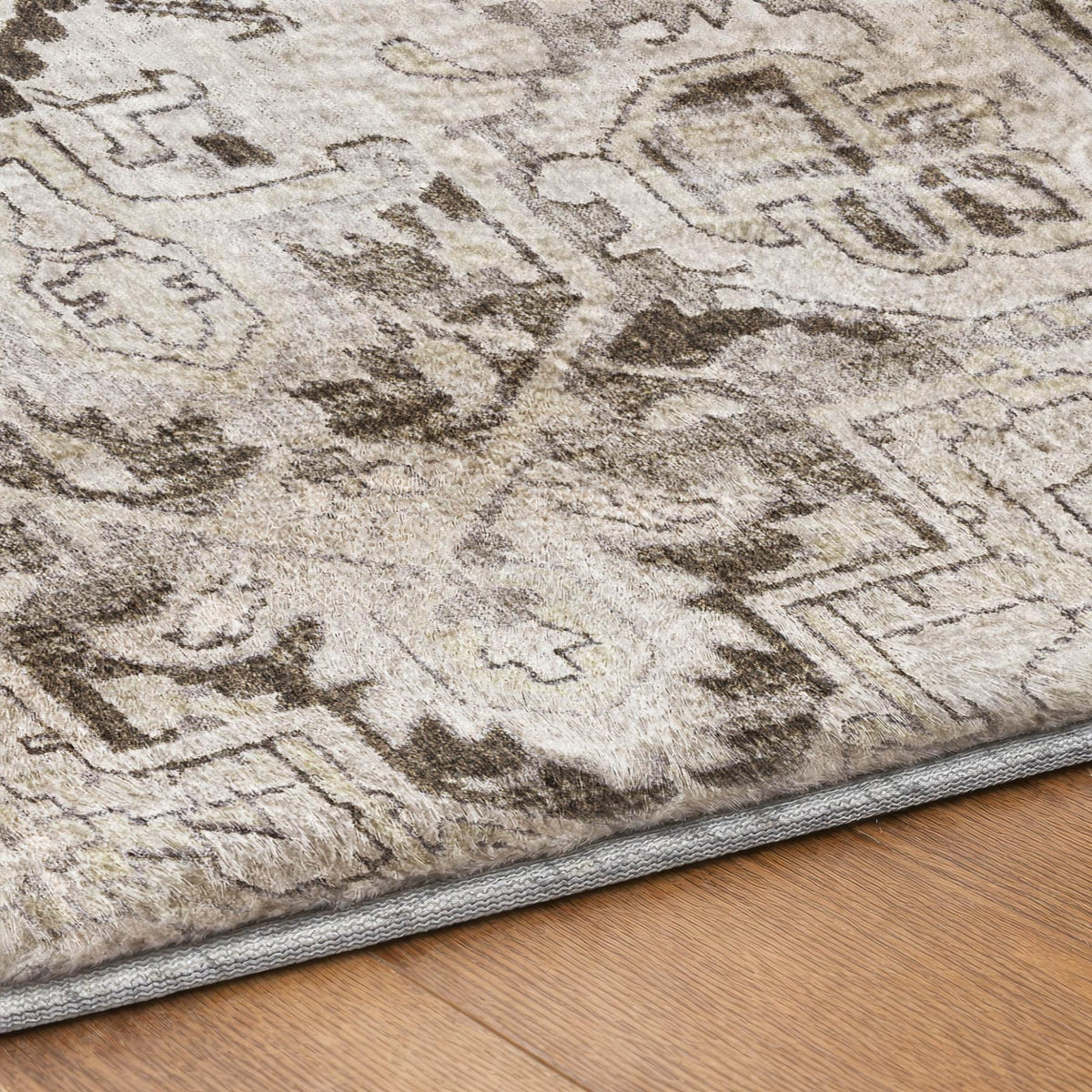 10' X 14' Ivory And Cream Oriental Shag Washable Area Rug With UV Protection - HomeRoots - Flyclothing LLC