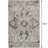 10' X 14' Ivory And Cream Oriental Shag Washable Area Rug With UV Protection - HomeRoots - Flyclothing LLC