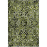 8' X 10' Olive Green And Gray Oriental Shag Washable Area Rug With UV Protection - HomeRoots - Flyclothing LLC