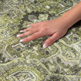 10' X 14' Olive Green And Gray Oriental Shag Washable Area Rug With UV Protection - HomeRoots - Flyclothing LLC