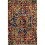10' X 14' Orange And Navy Blue Oriental Shag Washable Area Rug With UV Protection - HomeRoots - Flyclothing LLC
