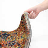 10' X 14' Orange And Navy Blue Oriental Shag Washable Area Rug With UV Protection - HomeRoots - Flyclothing LLC