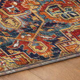 10' X 14' Orange And Navy Blue Oriental Shag Washable Area Rug With UV Protection - HomeRoots - Flyclothing LLC