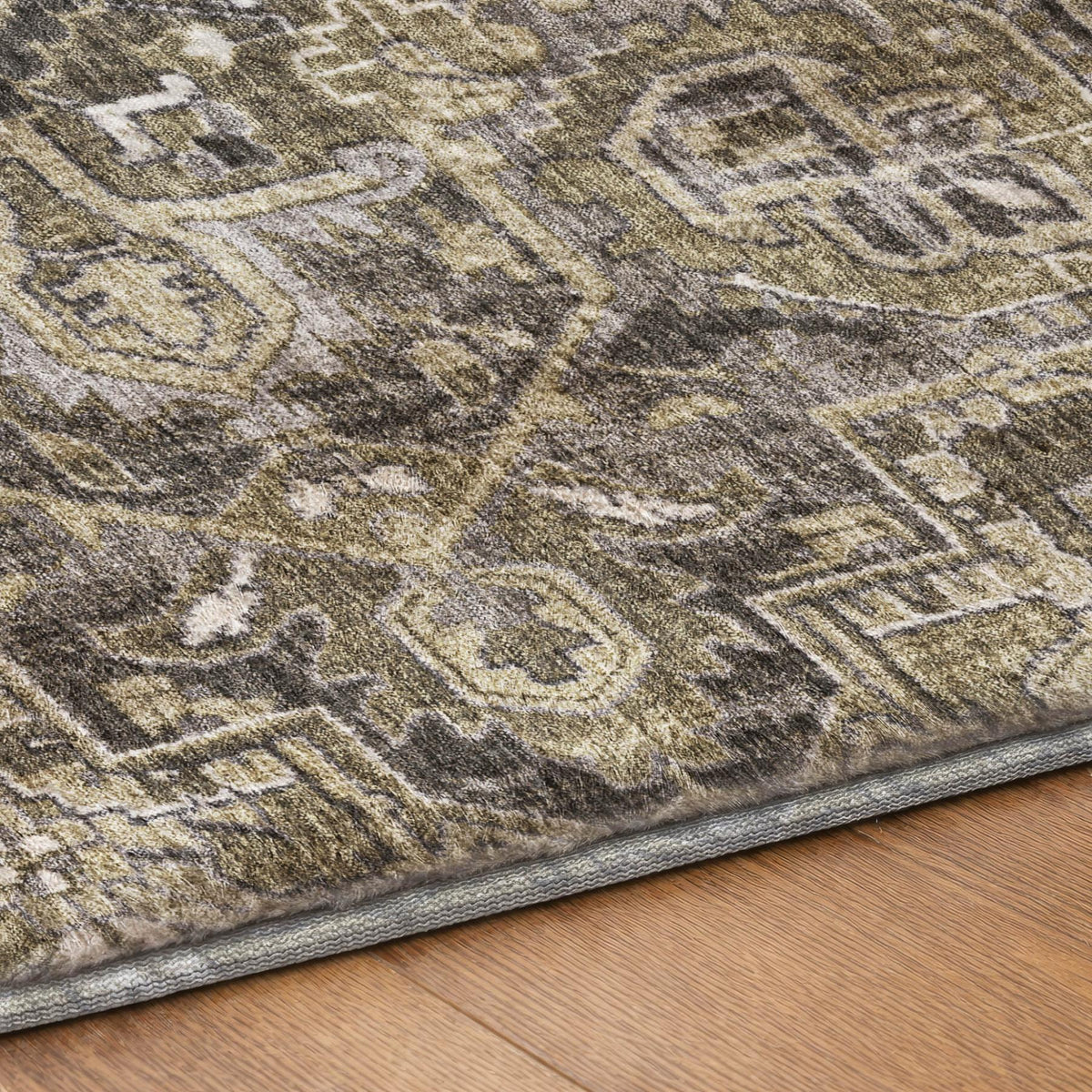 3' X 5' Taupe And Beige Oriental Shag Washable Area Rug With UV Protection - HomeRoots - Flyclothing LLC