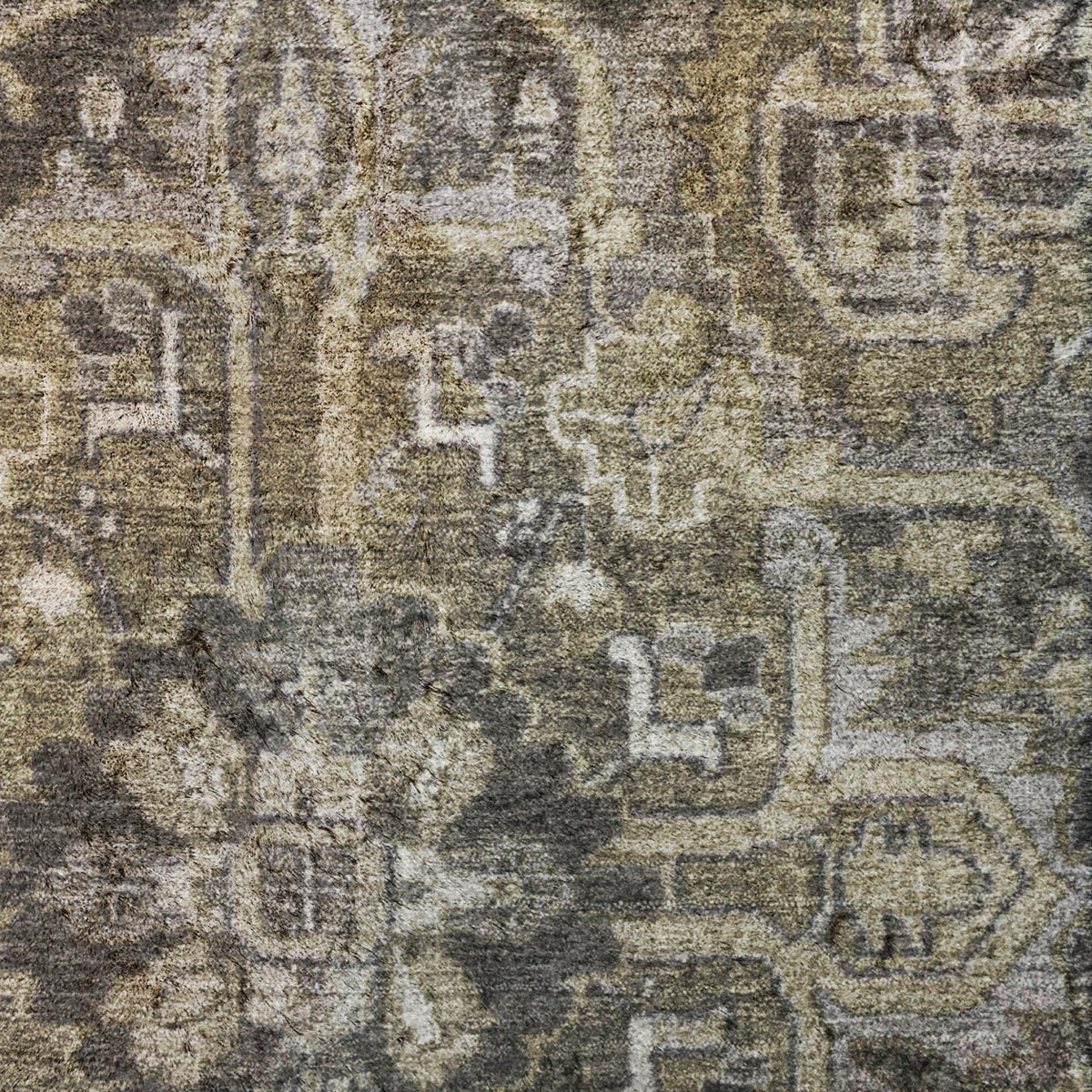 3' X 5' Taupe And Beige Oriental Shag Washable Area Rug With UV Protection - HomeRoots - Flyclothing LLC