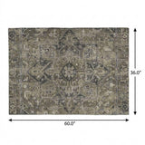 3' X 5' Taupe And Beige Oriental Shag Washable Area Rug With UV Protection - HomeRoots - Flyclothing LLC