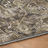 8' Taupe And Beige Oriental Shag Washable Round Rug With UV Protection - HomeRoots - Flyclothing LLC