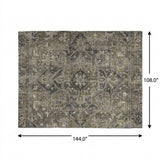 9' X 12' Taupe And Beige Oriental Shag Washable Area Rug With UV Protection - HomeRoots - Flyclothing LLC