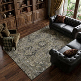 10' X 14' Taupe And Beige Oriental Shag Washable Area Rug With UV Protection - HomeRoots - Flyclothing LLC