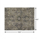 10' X 14' Taupe And Beige Oriental Shag Washable Area Rug With UV Protection - HomeRoots - Flyclothing LLC
