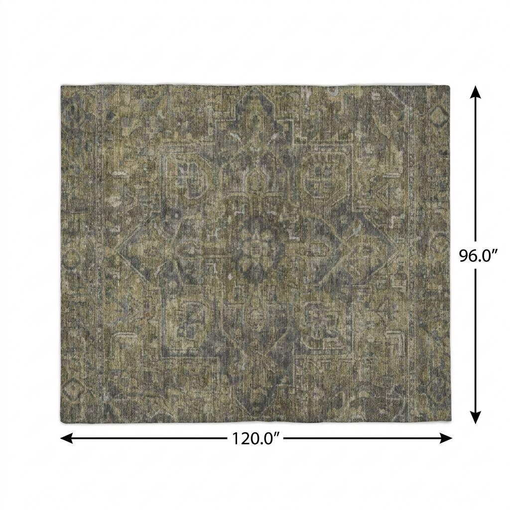 8' X 10' Chocolate And Gray Oriental Shag Washable Area Rug With UV Protection - HomeRoots - Flyclothing LLC