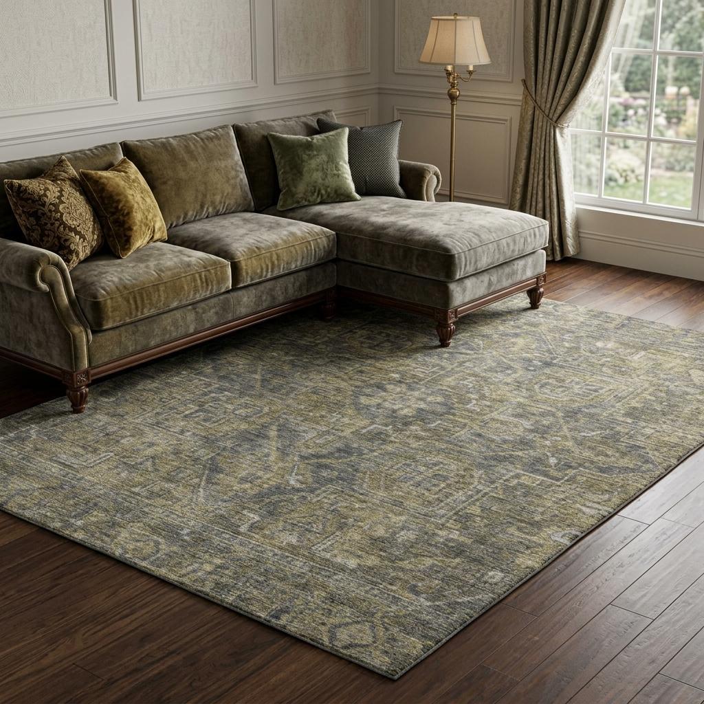 10' X 14' Chocolate And Gray Oriental Shag Washable Area Rug With UV Protection - HomeRoots - Flyclothing LLC