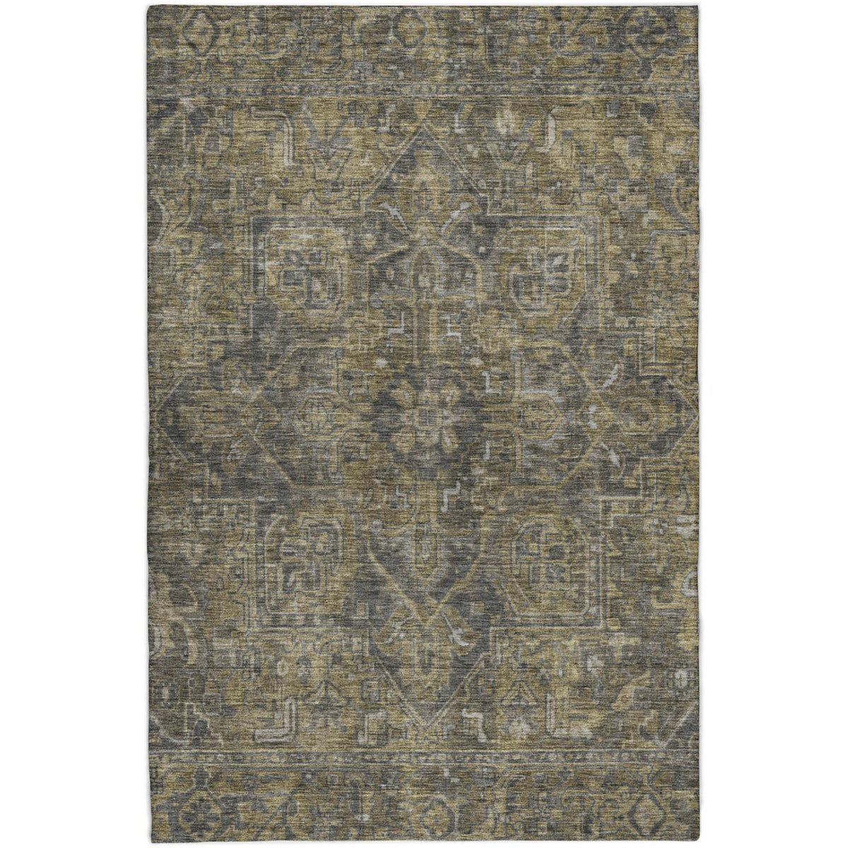 10' X 14' Chocolate And Gray Oriental Shag Washable Area Rug With UV Protection - HomeRoots - Flyclothing LLC