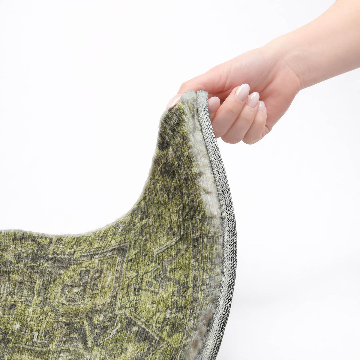 5' X 8' Green And Gray Oriental Shag Washable Area Rug With UV Protection - HomeRoots - Flyclothing LLC