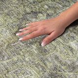 5' X 8' Green And Gray Oriental Shag Washable Area Rug With UV Protection - HomeRoots - Flyclothing LLC