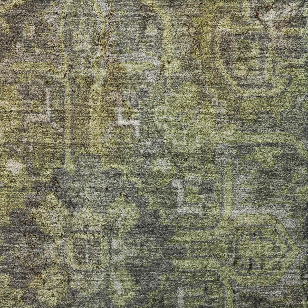 8' X 10' Green And Gray Oriental Shag Washable Area Rug With UV Protection - HomeRoots - Flyclothing LLC