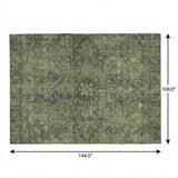 9' X 12' Green And Gray Oriental Shag Washable Area Rug With UV Protection - HomeRoots - Flyclothing LLC