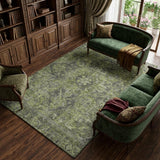 10' X 14' Green And Gray Oriental Shag Washable Area Rug With UV Protection - HomeRoots - Flyclothing LLC